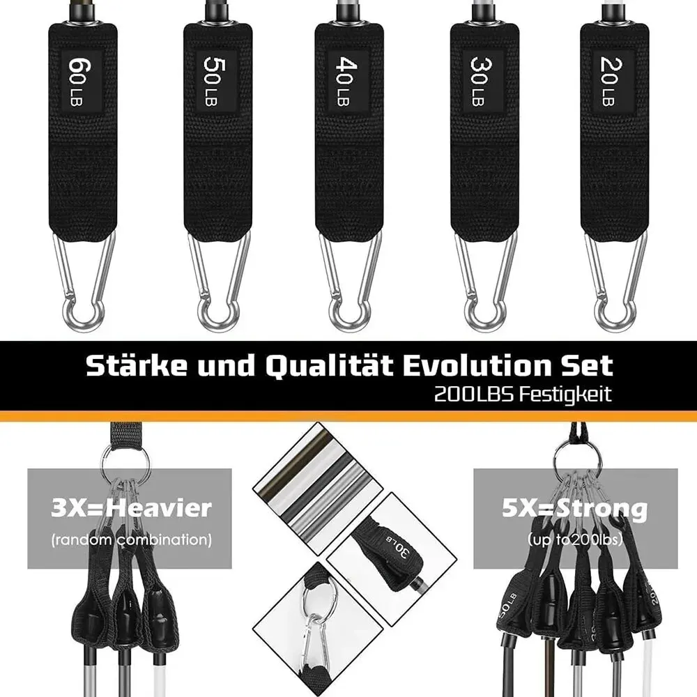 Widerstandsbänder-Set, Zugseil für Männer und Frauen, Workout-Übungsbänder für Fitness, Zuhause, Fitnessstudio, Krafttrainingsgeräte – Detail 4