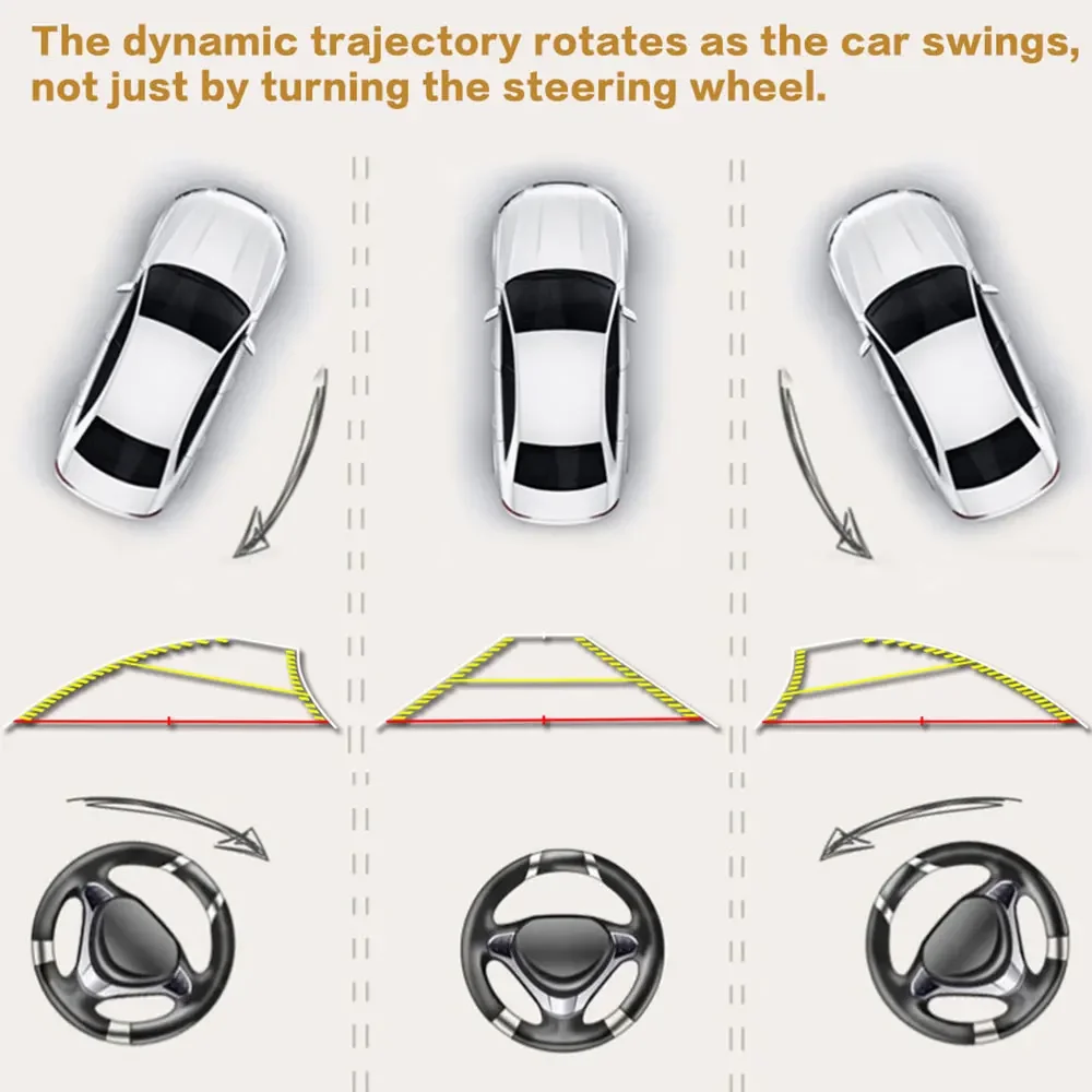 Dynamic trajectory Guide Line HD CCD Car Parking camera Car Rear view Camera Wide Angle Reversing Assistance Night Vision