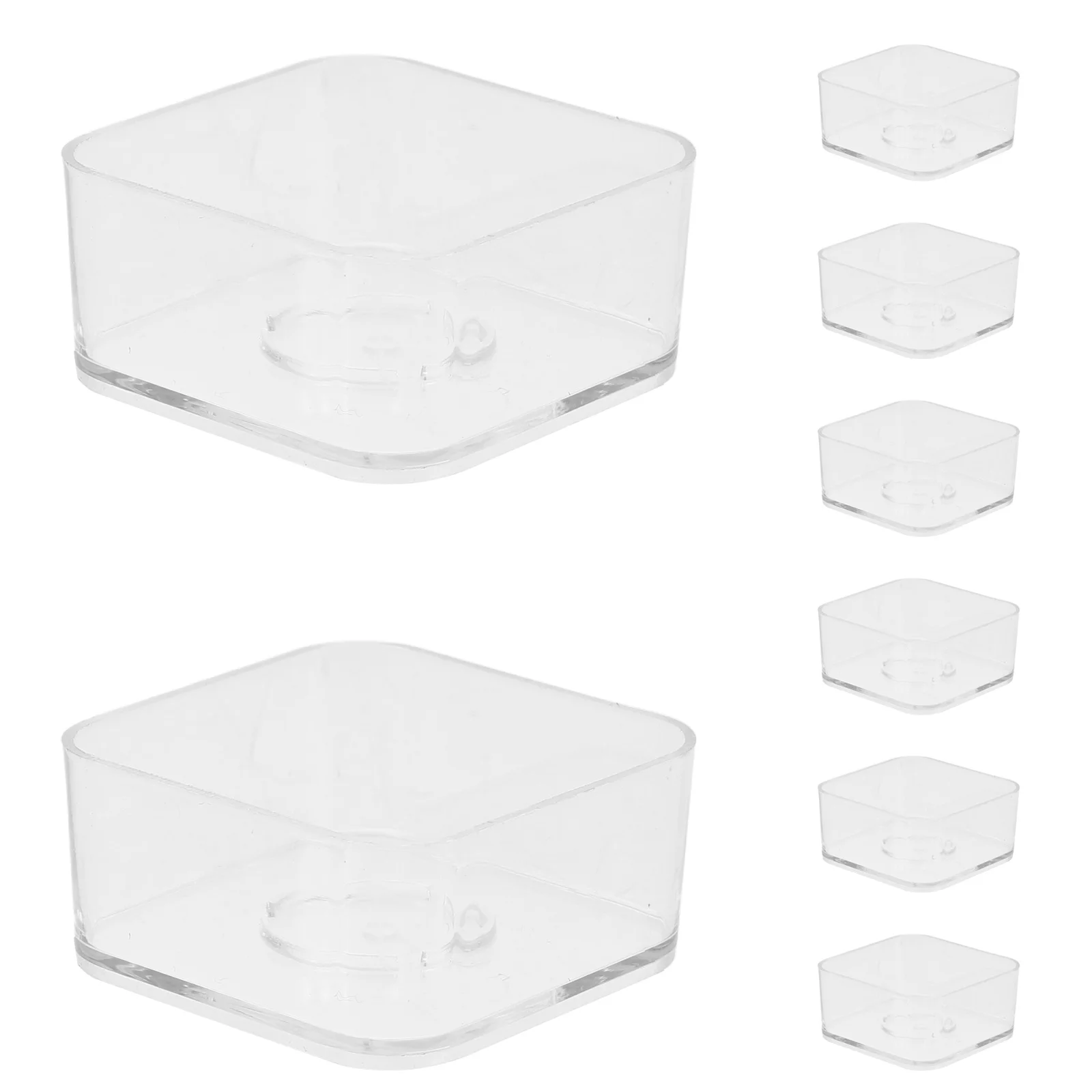 

10Pcs Clear Plastic Square Tea Light Cups DIY Wax Containers Votive Holders Tealight Jars Tea Wax Base