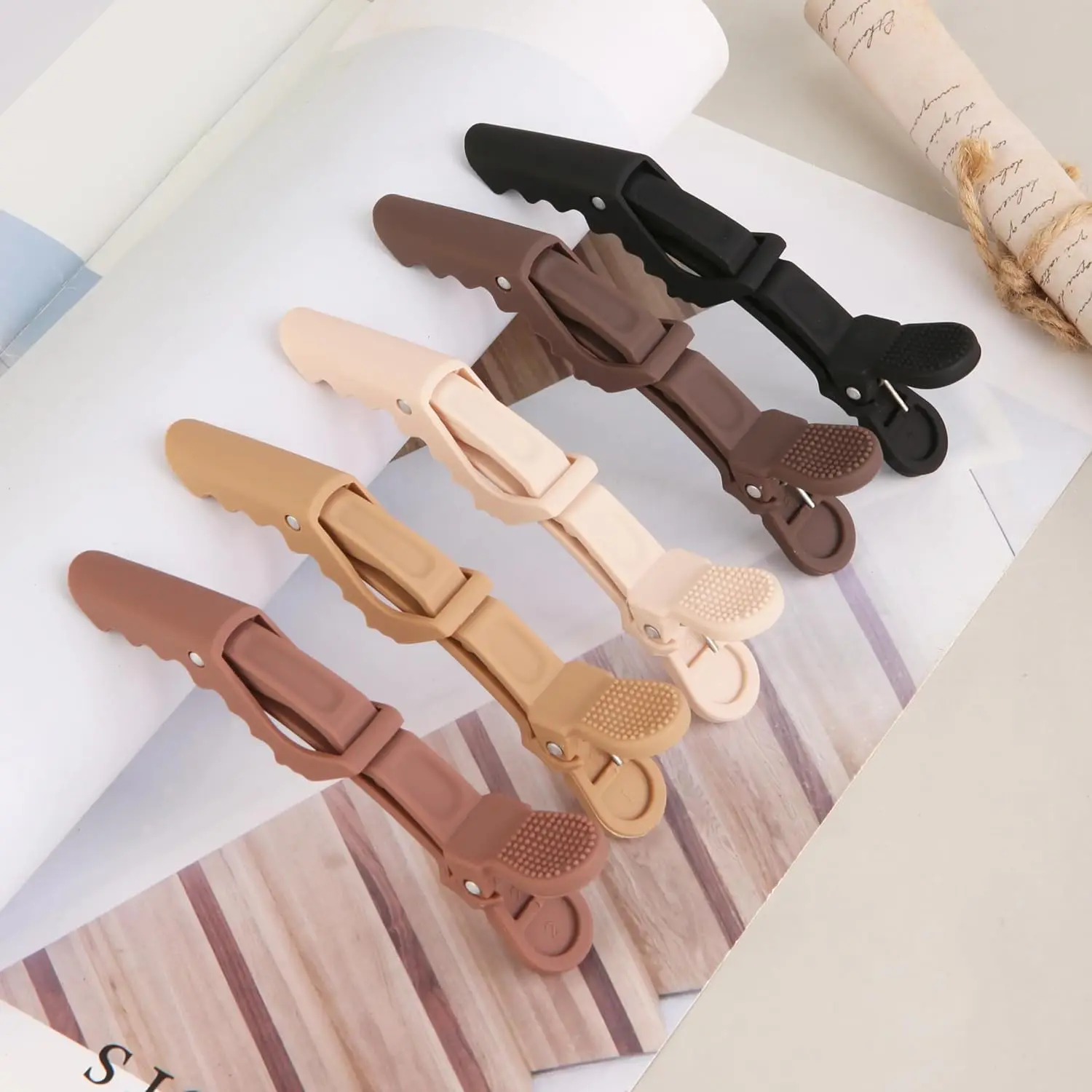 

ARLANY 6Pcs Hair Clips for Styling, Sectioning, Neutral Matte Nonslip Crocodile Clip for Women of Thin Thick Curly Hair
