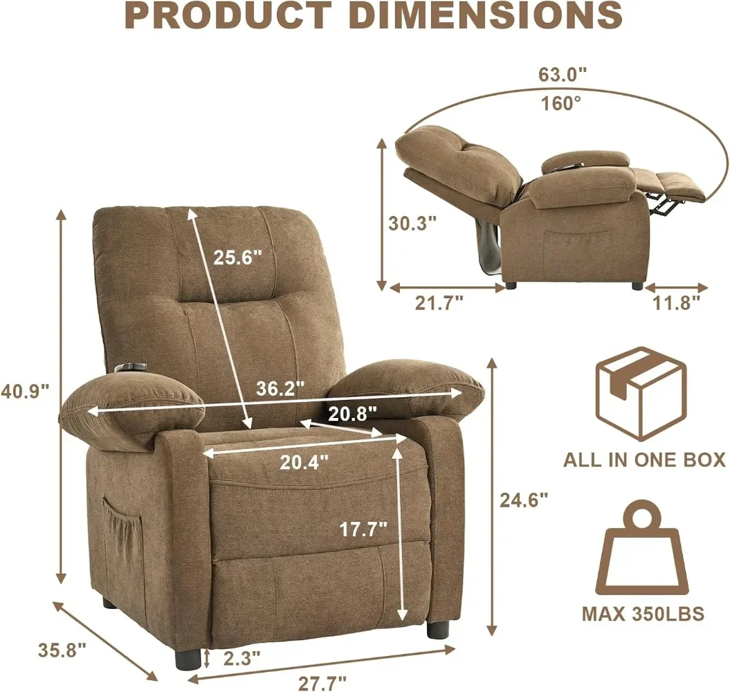 Recliner Chair Massage Rocker with Heated, Lazy Boy Recliner Chair,Electric Seat Backrest Power Recliners for Small Spaces Adult