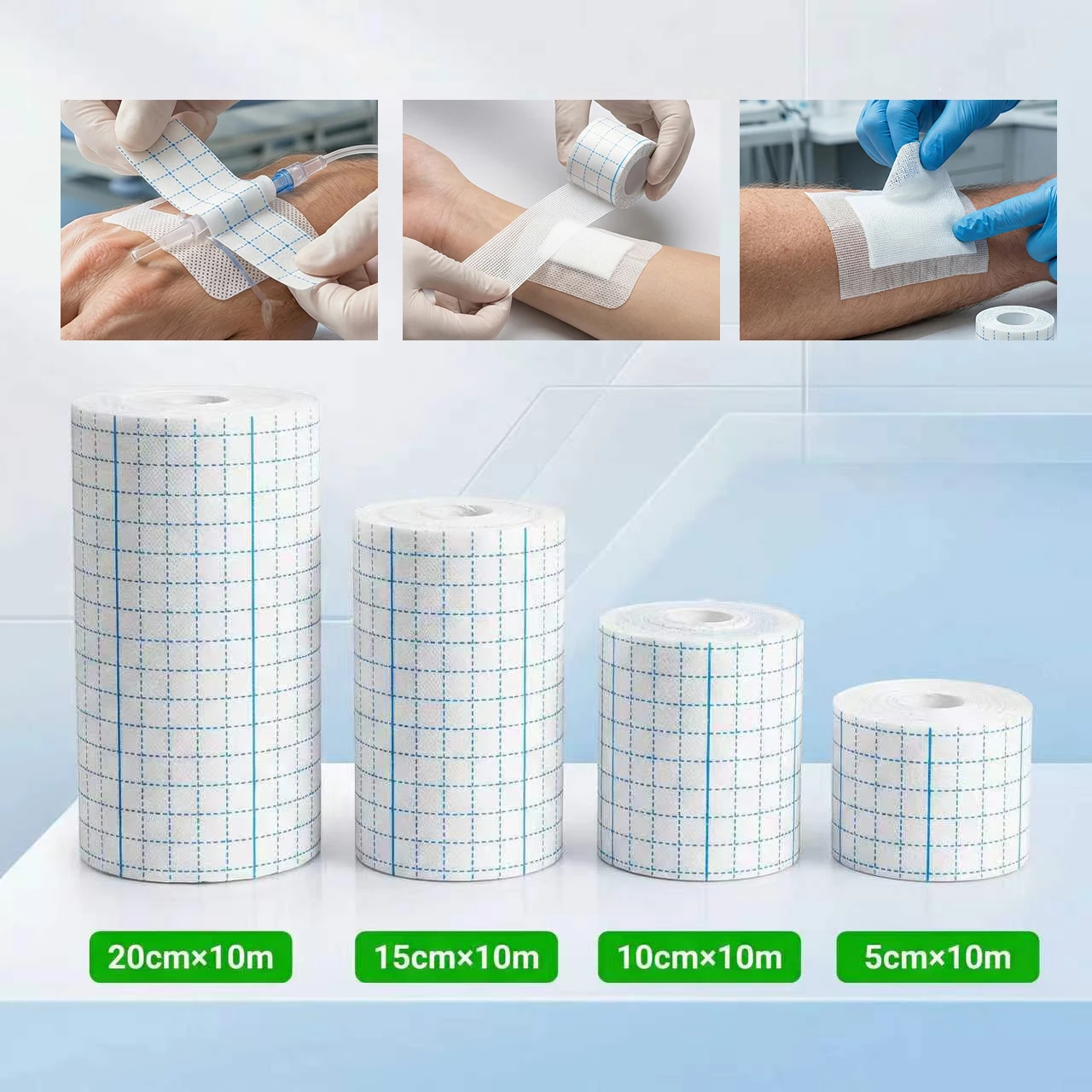 10m Bandage 5/10/15/20cm Patch Adhesive Dressing Medical Fixed Bandage Breathable sticky wound dressing medical non-woven