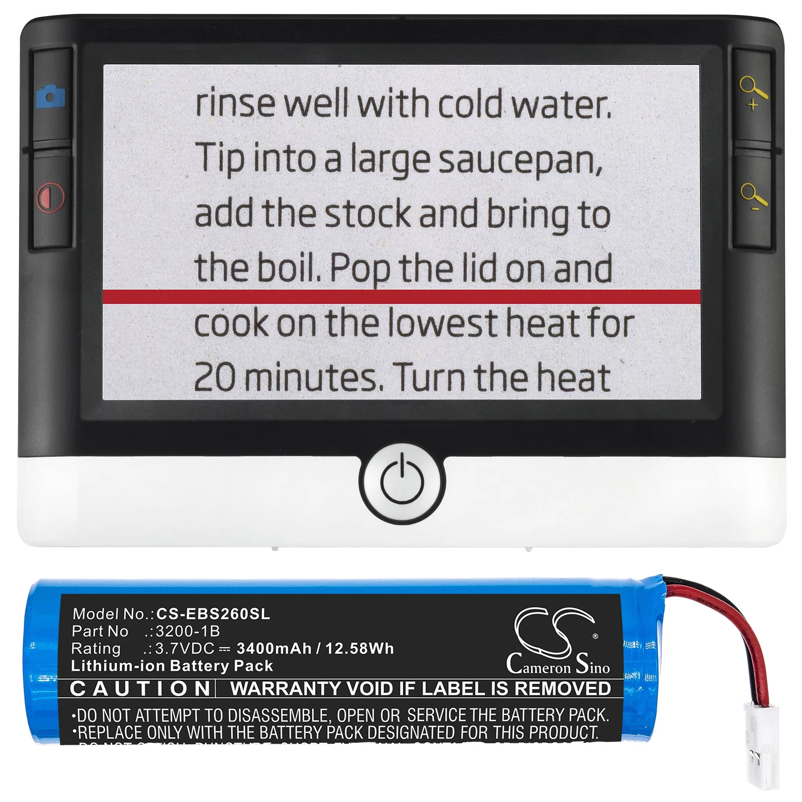 

3.7V 3400mAh Electronic Magnifier Battery 3200-1B for Eschenbach Visolux Digital HD +TOOL