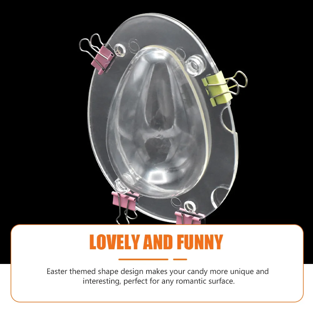 

6pcs Chocolate Candy Mold Easter Dinosaur Egg Shape Transparent Plastic Baking Mold DIY Kitchen Accessory Easy Demold