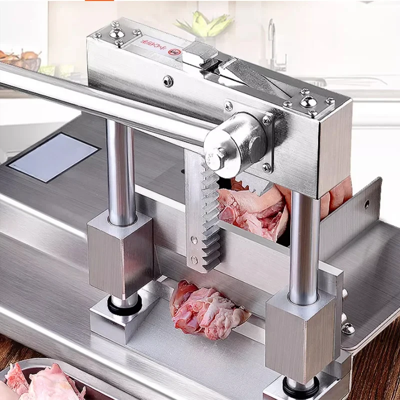 Commercial Guillotine Machine for Cutting Thickened Stainless Steel Labor-Saving Bone Cutting Ribs Big Bones Pig Meat Processing