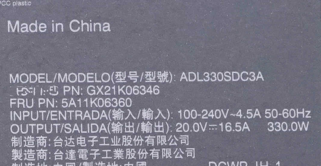 20V 16.5A 330W New AC Adapter Charger For Lenovo LEGION ADL330SCC3A ADL330SDC3A ADL330SLC3A R9000 Y9000 Laptop Power Supply - Image 3