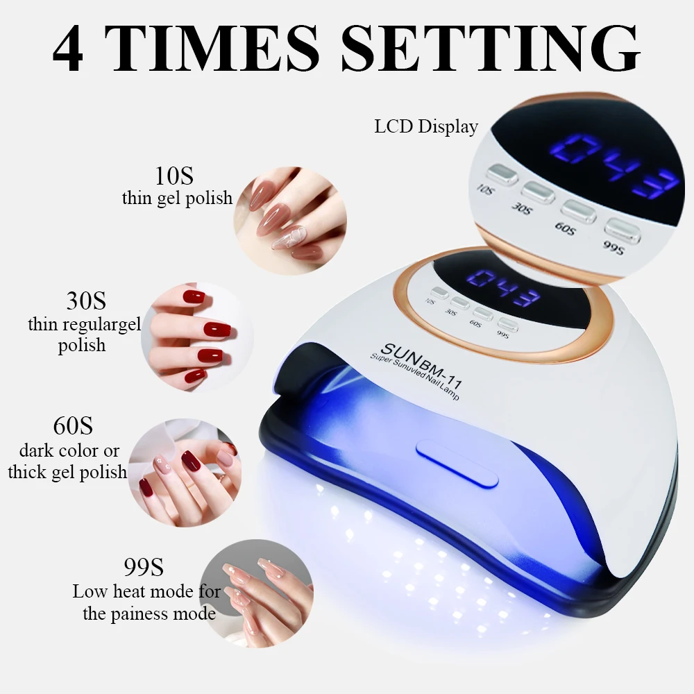 66 LEDs Professional UV LED Nail Lamp for Nails Gel Polish Fast Curing Dryer Drying Light Lamps with 4 Timer Setting