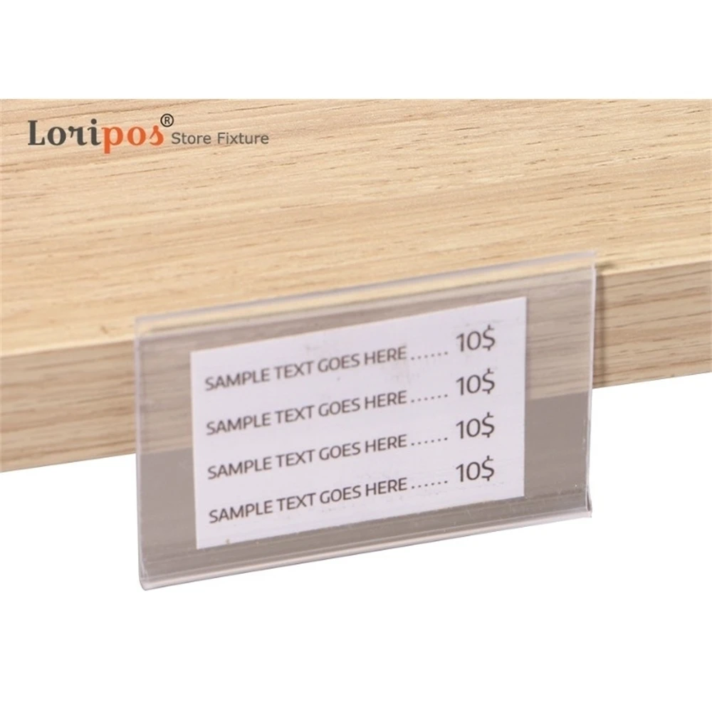 Flat Cover Price Tag Display Data Strip Price Tag Sign Label Holder Supermarket Store Convenience Shop Shelf Mount Label Frame