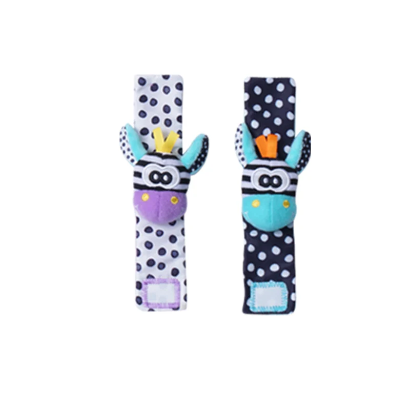 Hochet pour bébé, jouets, animaux en peluche mignons, hochet de poignet, chaussettes de recherche de pieds de 0 à 12 mois, cadeau pour nouveau-né, garçon et fille, 2 pièces/ensemble