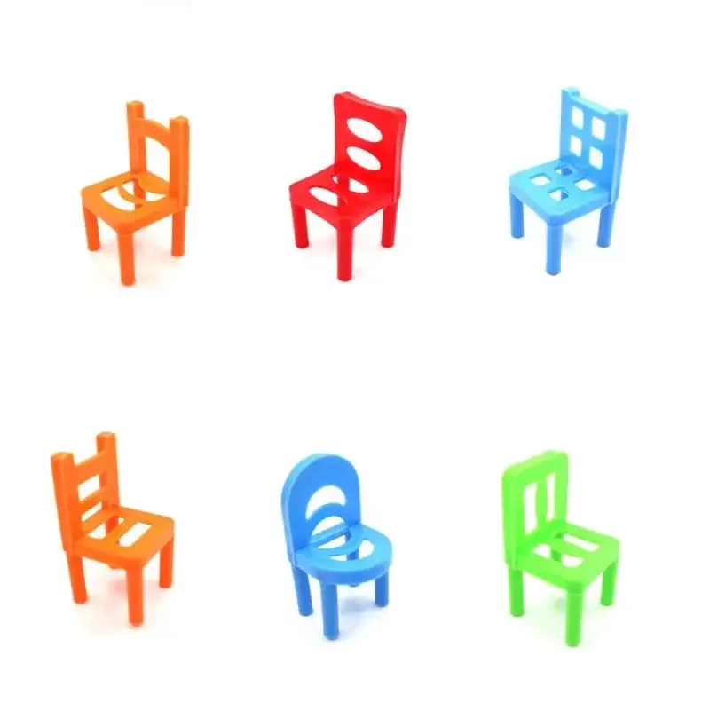 2024 Family Board Game: Educational Toy for Children Balance Stacking Chairs Chair Stool Game with 18 Pieces of Chairs