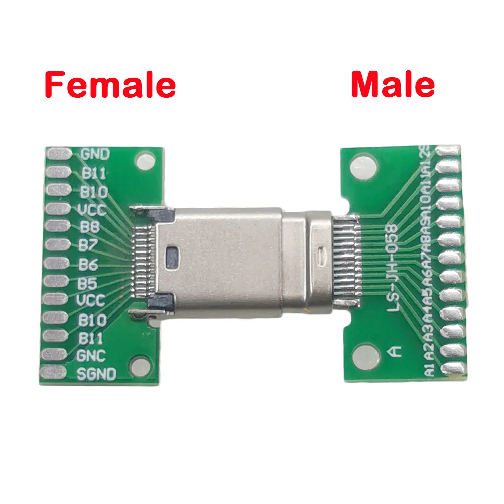 

50PCS USB 3.1 Type-C Connector Male Female Type C Test PCB Board Universal Board with USB3.1 Port Jack Test Board Socket