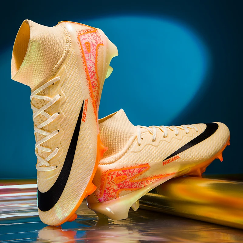 

Men's Soccer Cleats Football Cleats for Unisex-Adult High-Top Spikes Shoes for Youth Training Turf Outdoor Athletic Sneaker