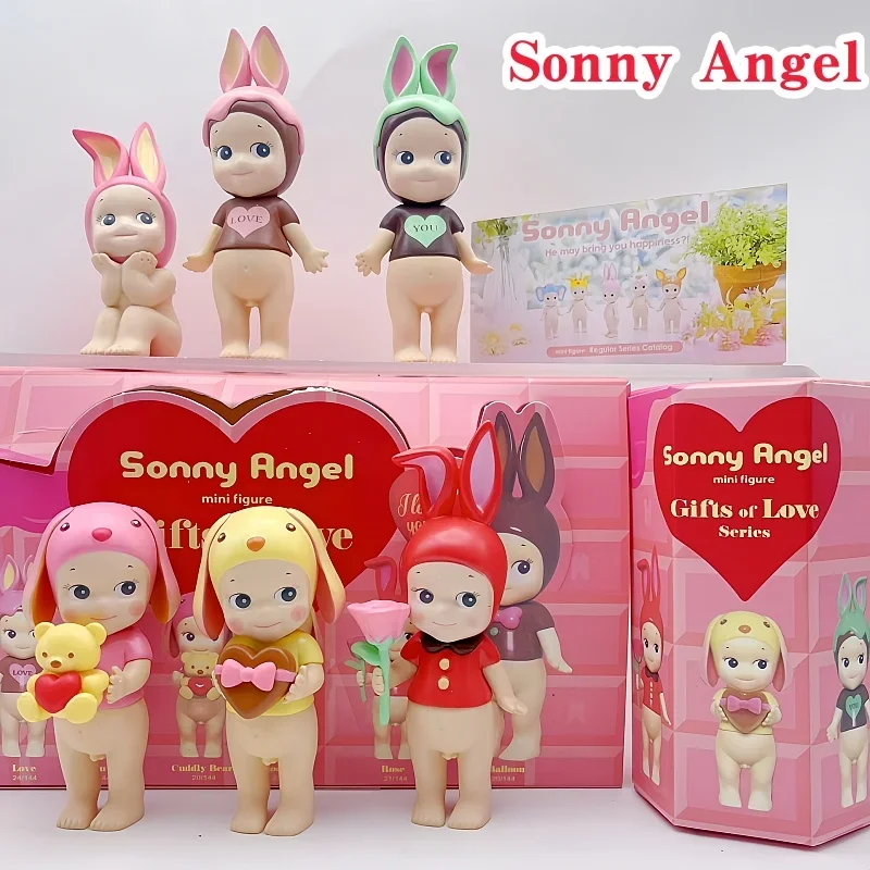 New Hot Sonny Angel Gifts of Love Series Model Limited Collection Figure Cartoon Desktop Blind Box Xmas Valentine'S Day Gift Toy