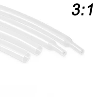 Tubo termorretráctil de Φ1,6mm a Φ50mm, relación 3:1, tubo de envoltura de alambre retráctil con revestimiento adhesivo de doble pared, impermeable, Industrial, transparente