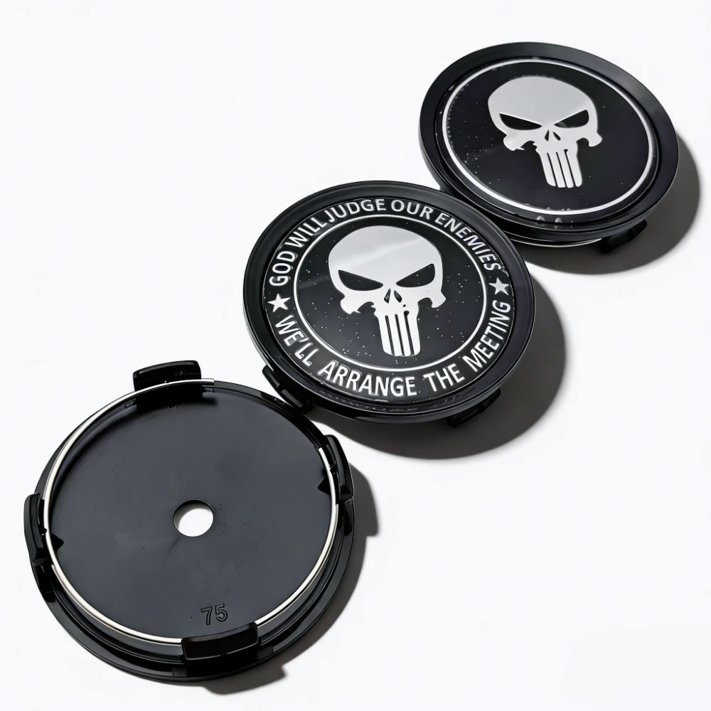 

4 шт., эмблема с логотипом черепа, центральные колпаки колес автомобиля, диаметр 75 мм, 70 мм, колпаки ступицы колес, значок черепа, колпаки обода, пылезащитный чехол, сменные аксессуары
