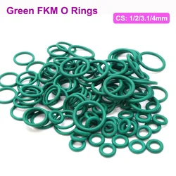 10pcs Green FKM O Ring CS 1/2/3.1/4mm OD 5-70mm Insulated Oil High Temperature Resistance Fluorine Rubber FKM O-Ring Seal Gasket