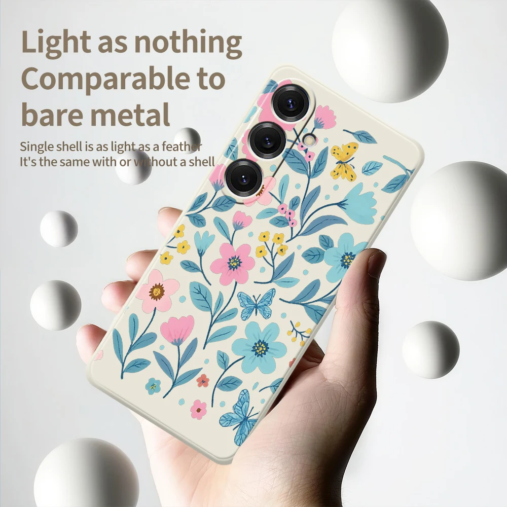 Fresh Flower Phone Case For Samsung Galaxy S25 S24 S23 S22 S21 S20 Ultra Plus S20FE S21FE S23FE S24 FE S10 Plus Soft Cover