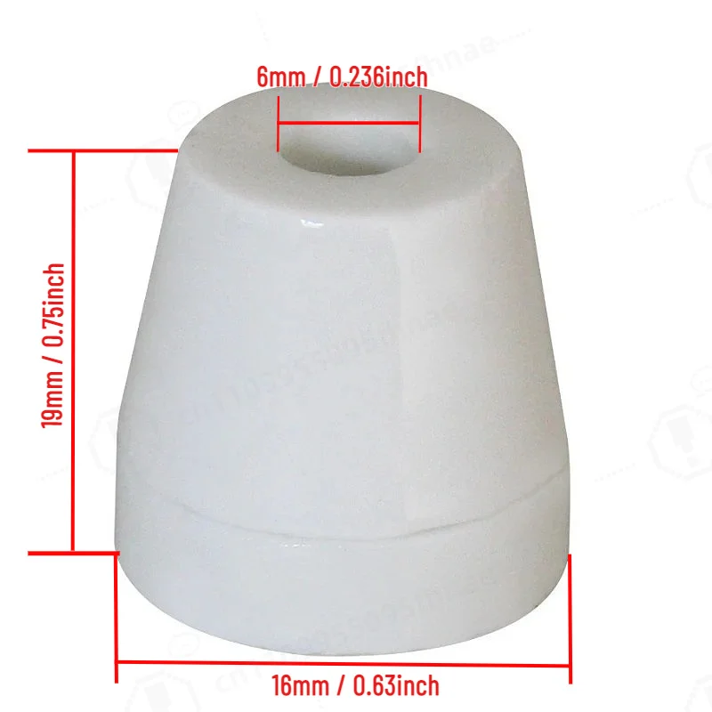 6mm Ceramic Tapered Porcelain Tube Ceramic Beads Alumina Porcelain Stepped Insulator for Heating Wire Oven 10/20/30 Pcs