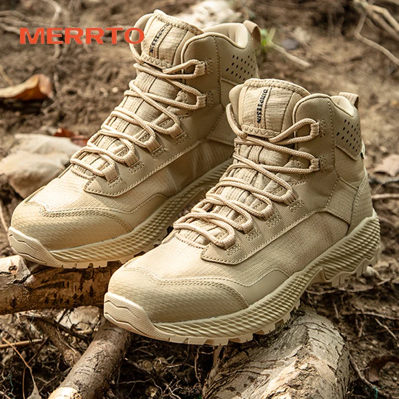 MERRTO Hiking shoes Men waterproof hunting Boots Tactical Desert Combat Boots trekking Ankle snow boots non-slip travel Sneakers