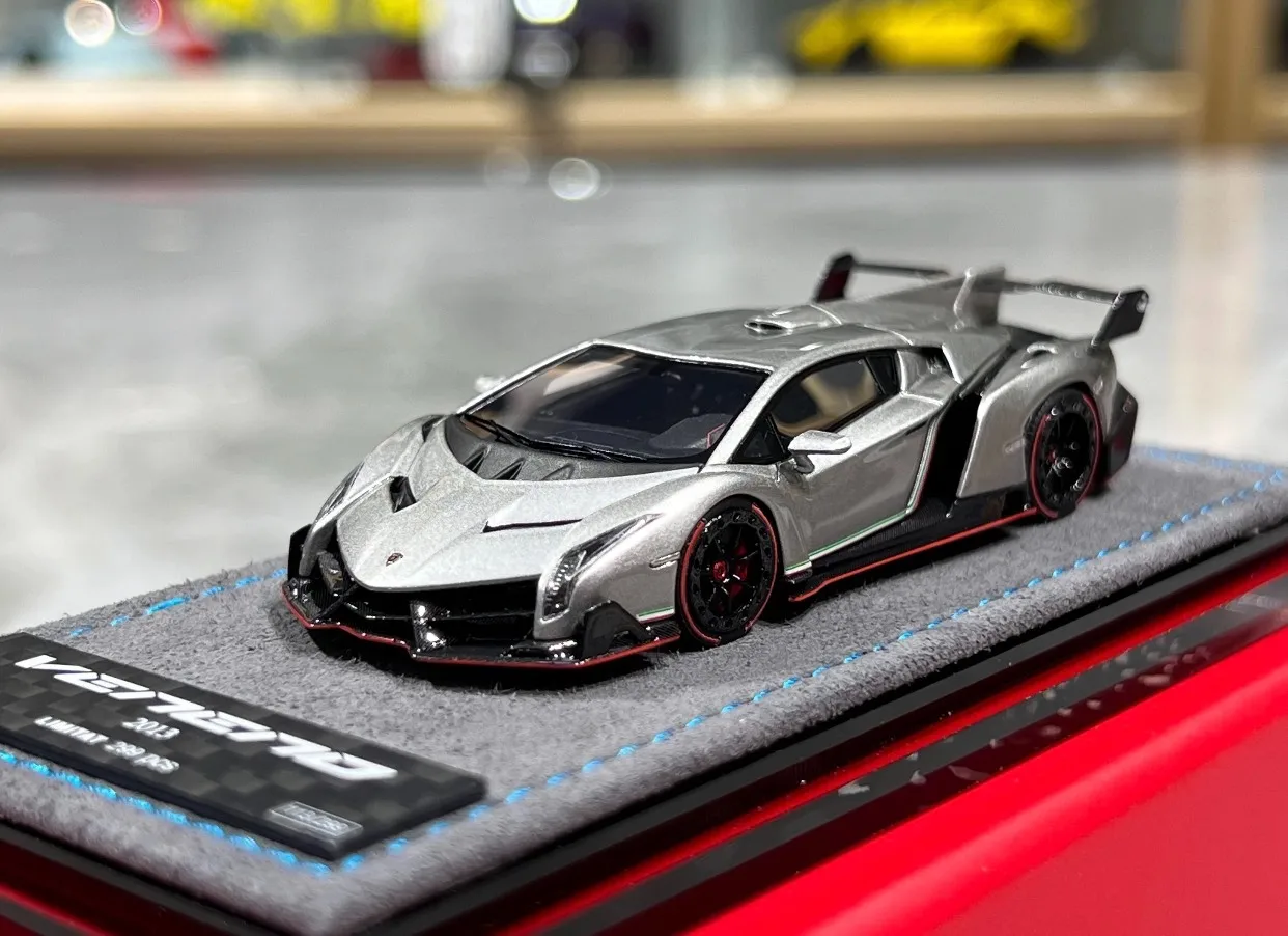 DMH&RW 1:64 Lamborghini Poison Silver Grey resin Limited edition simulation car model children's toy gift