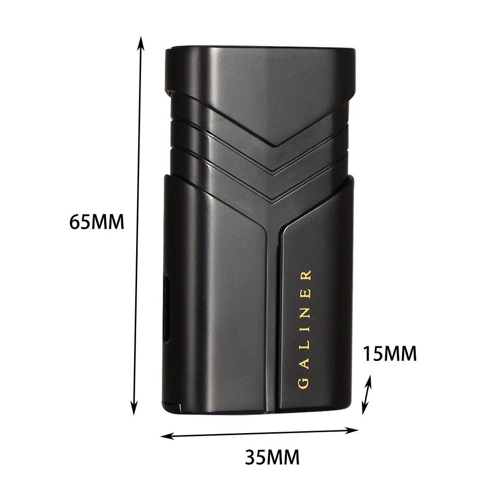 GALINER Metal Windproof Cigar Lighter With Punch Cutter Portable Smoking Lighters Butane Gas Torch Lighter Turbo