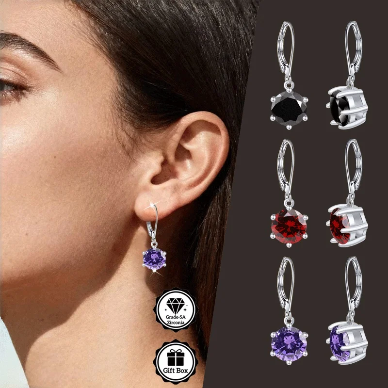 

Ювелирные изделия LAMVOICE для женщин/Рождественский подарок для высококачественных ювелирных изделий, серьги с 2-караратным цирконием, гипоаллергенные серьги-крючки