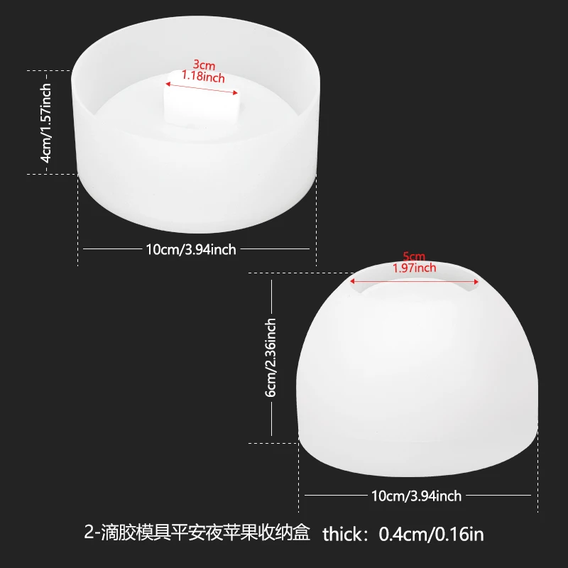 DIY Apple Crystal Glue Storage Box Mold Aromatherapy Plaster Candle Storage Silicone Mold