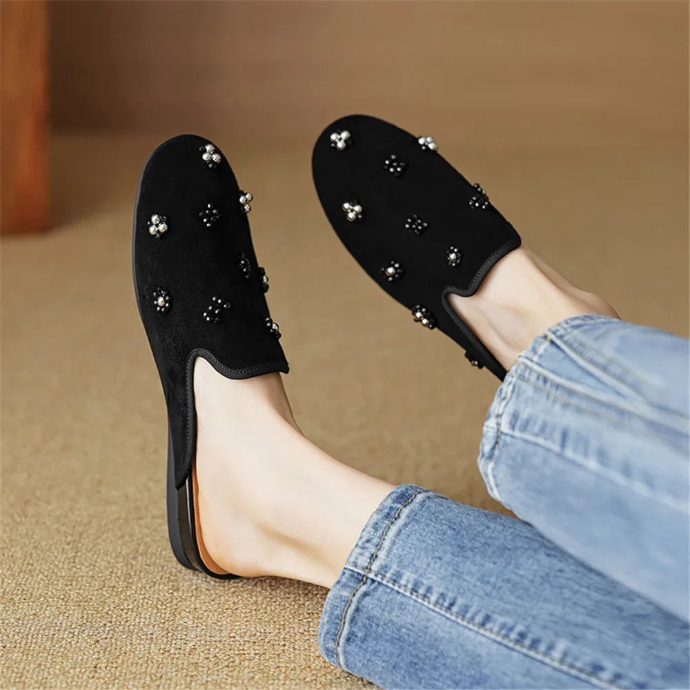 FEDONAS Suede Leather Women Flats Shoes Spring Summer Fashion Comfort Casual Shoes Woman Round Toe Fashion Party Shoes Slippers