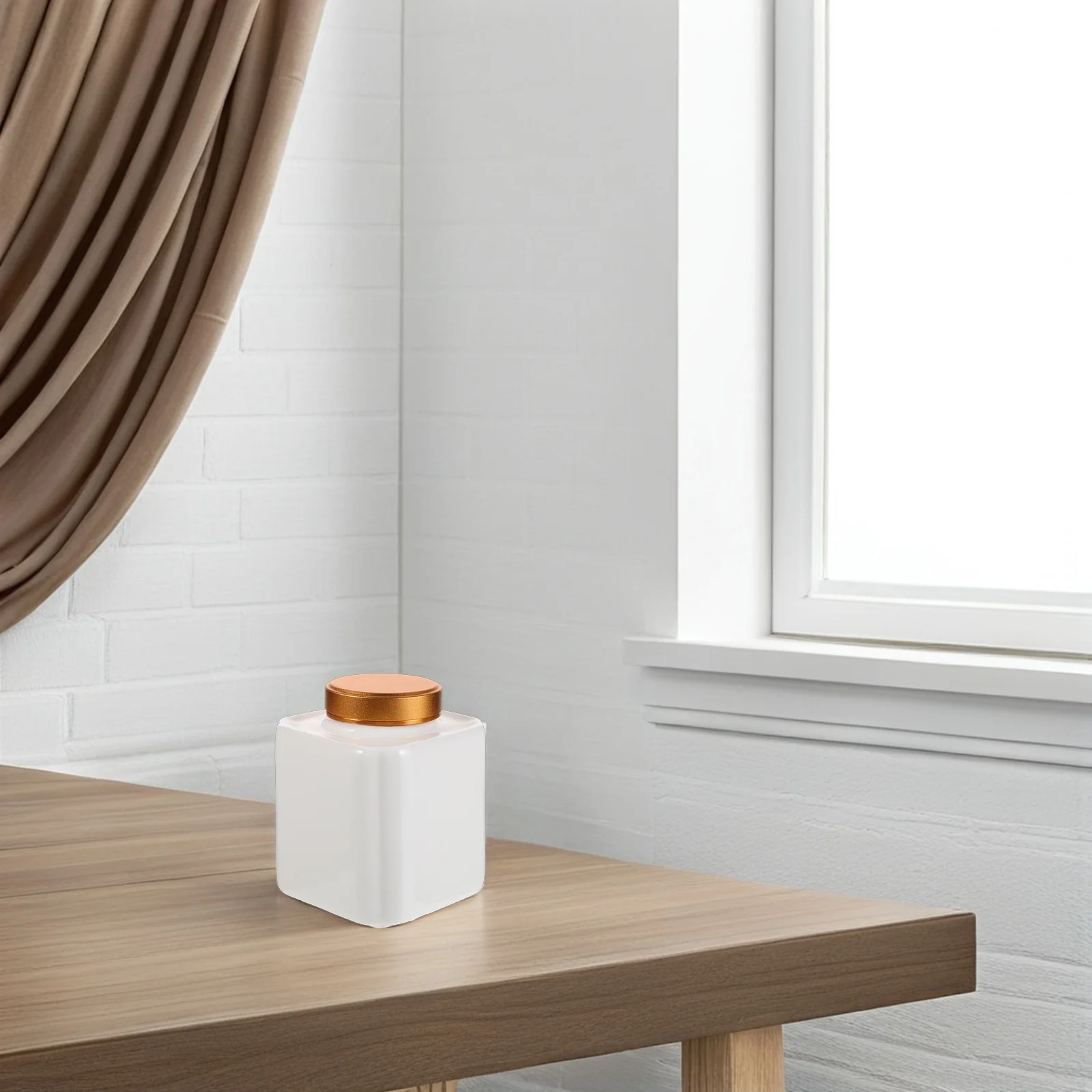 

Ceramic Tea Canister Small Kitchen Airtight Lid Loose Tea Storage Jar Coffee Sugar Flour Spice Container Ceramic Jar with Lid