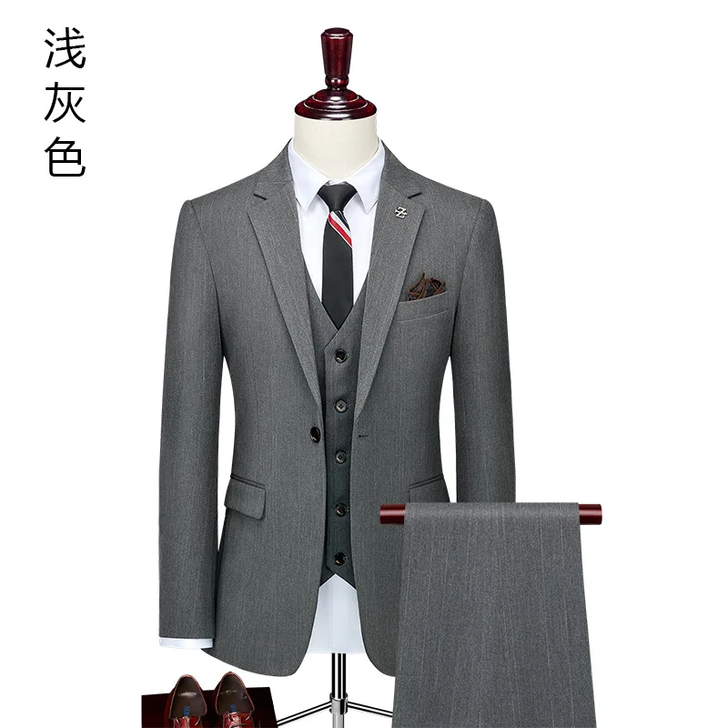 1-E12  Men's Korean Slim-fit Jacket Groom Wedding Dress suit Business Dress Casual Small Suit Men