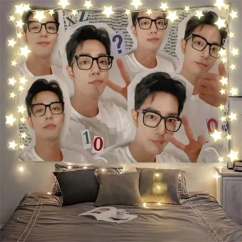 シャオ・ザンのジグソーパズルバージョン背景布、スターファンポスター、壁布、ベッドサイド改修、吊り下げ布、タペストリー