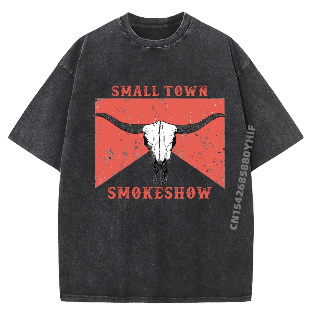 

Small Town Smokeshow Oklahoma Smokeshow Mens T-shirt Graphic Tees Mens Loose Streetwear Washed Tshirts
