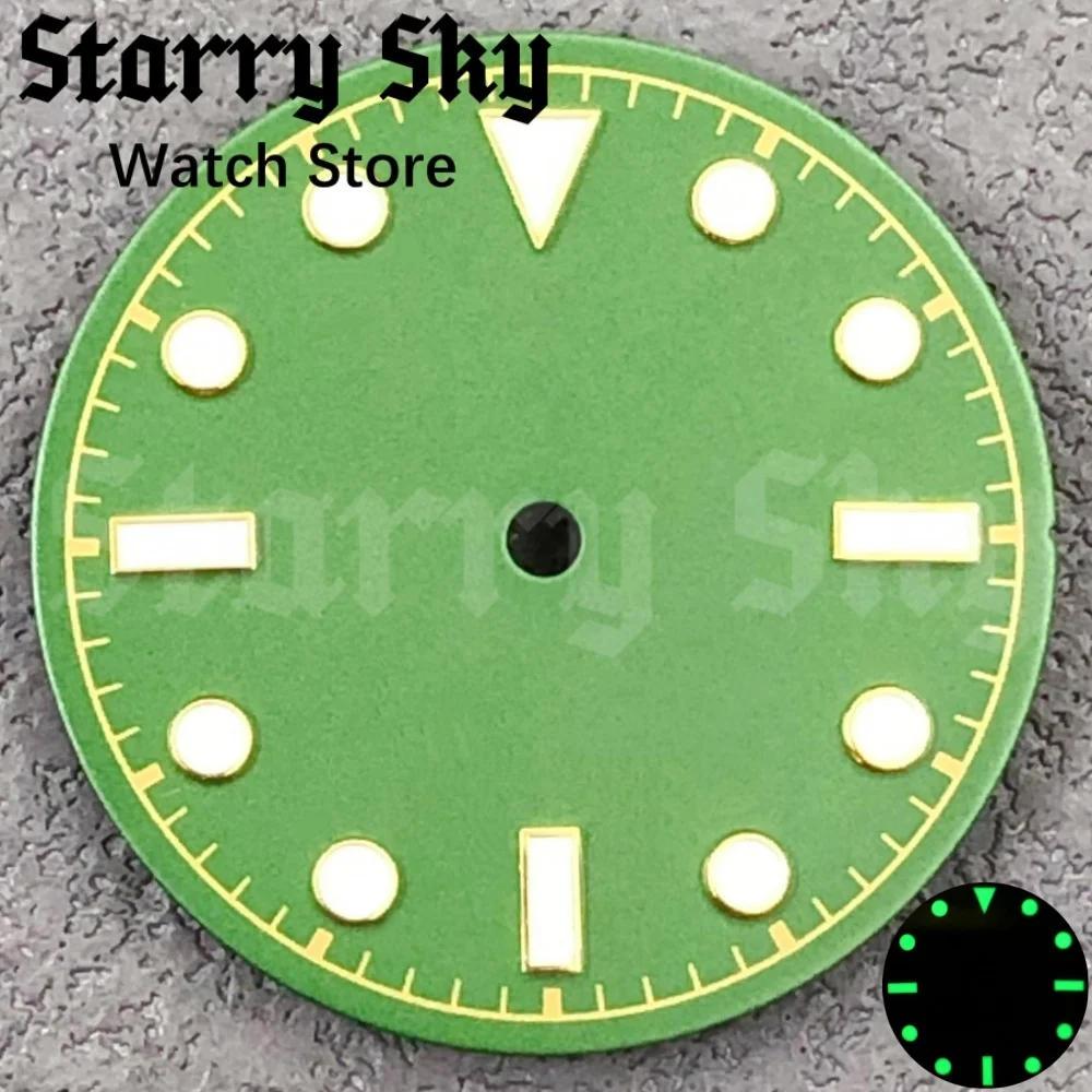 Starry Sky 29mm Gold Edge Retro Green Sterile Watch Dial With Green Luminous Suitable NH35/ETA PT5000 Movement Watch Accessories