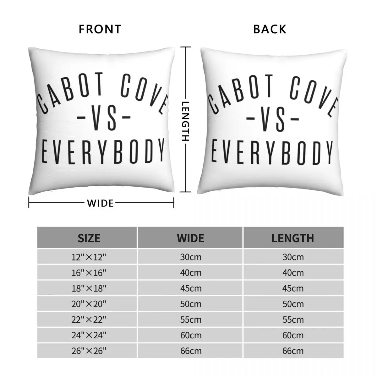 Cabot Cove Vs Everybody Pillowcase Polyester Linen Velvet Pattern Zip Decor Room Cushion Case