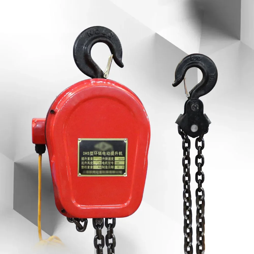 Electric traction guide chain, 380V, 1T, 1T, 1000kg, suspension, hoist winch, 3/6/9 meter guide chain