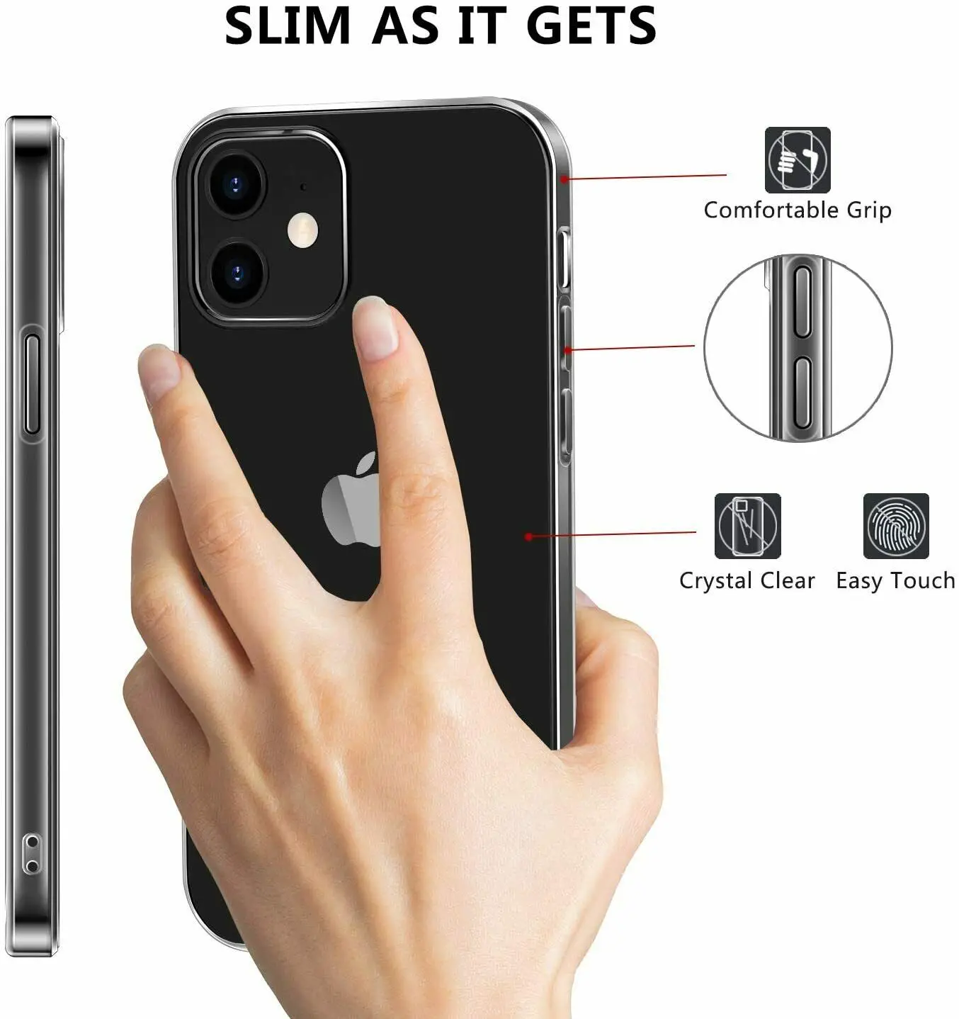 Clear Camera Protection Case For iPhone 13 12 11 Pro XS Max XR X Soft TPU Silicone For iPhone 6 7 8 Plus Back Cover Phone Case