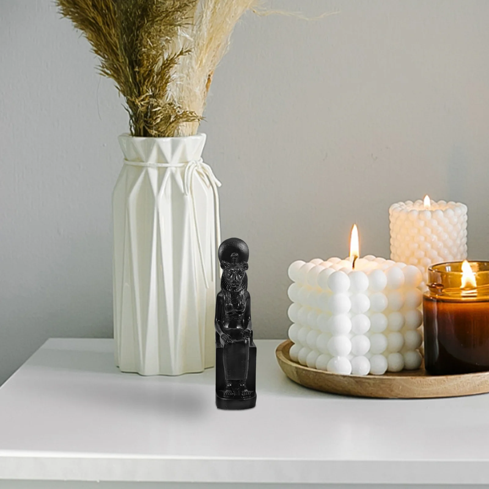 

Black Resin Statue Miniature Figurines Desk Decor Decoration Office Adornment Egyptian Gifts Non Fading Craft