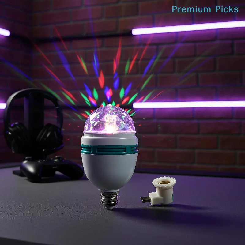 portable360° Rotating Mini LED Magic Ball Colorful Stage Atmosphere Light USB Plug for Graduation Party Birthday Gathering Decor