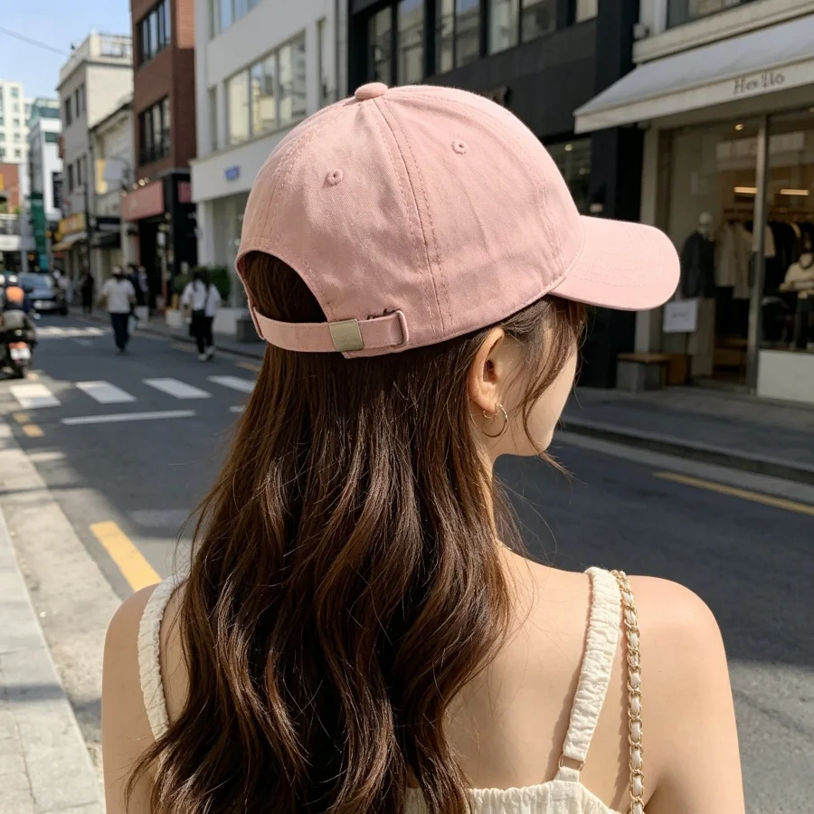 Japanese-Style Minimalist Hello Embroidered Baseball Cap, Deepened and Widened Brim, Enhances Head and Face Shape, Adjustable Back Buckle Design, Fits Most Head Sizes, Suitable for Daily Commuting, Outdoor Sun Protection, Can Be Used in All Situations, Even When Going Out Without Makeup
