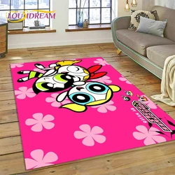 Cartoon Cute P-Powerpuff Girl Carpet Rug for Bedroom Living Room Home Sofa Decoration,Children Game Large Decor Floor Mat Gift