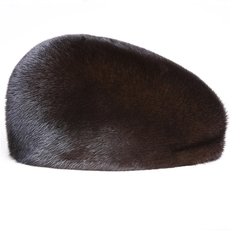 2022 Mink Fur Hat For Men Russia True Natural Mink Fur Cap For Winter Men Warm Fluffy Mink Hat Good Quality Fur Hat