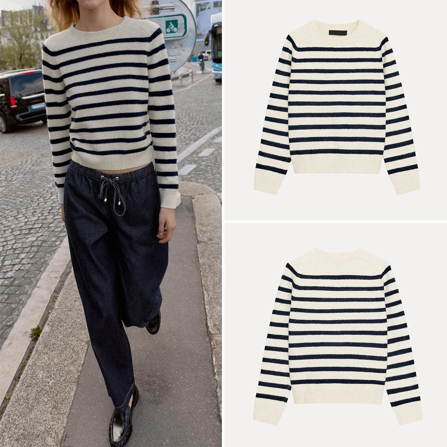 

Z Women's Casual Stripe Knit Sweater Faionable Leisure Long Sve round Ne Pullover Autumn 2025 New Arrival