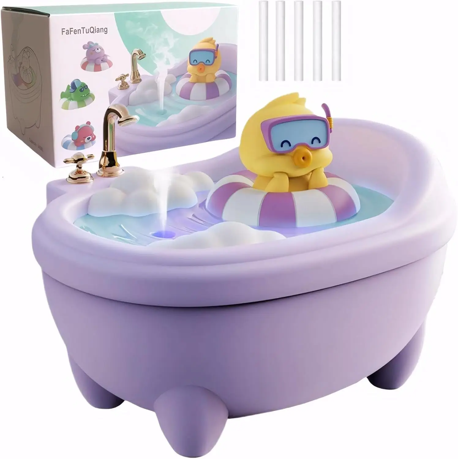 

Мини-увлажнитель для спальни, верхняя заполнение 0,34 л, прохладный туман, тихий, 20 дБ, автоматическое отключение, красочный свет, легко чистится, фиолетовый