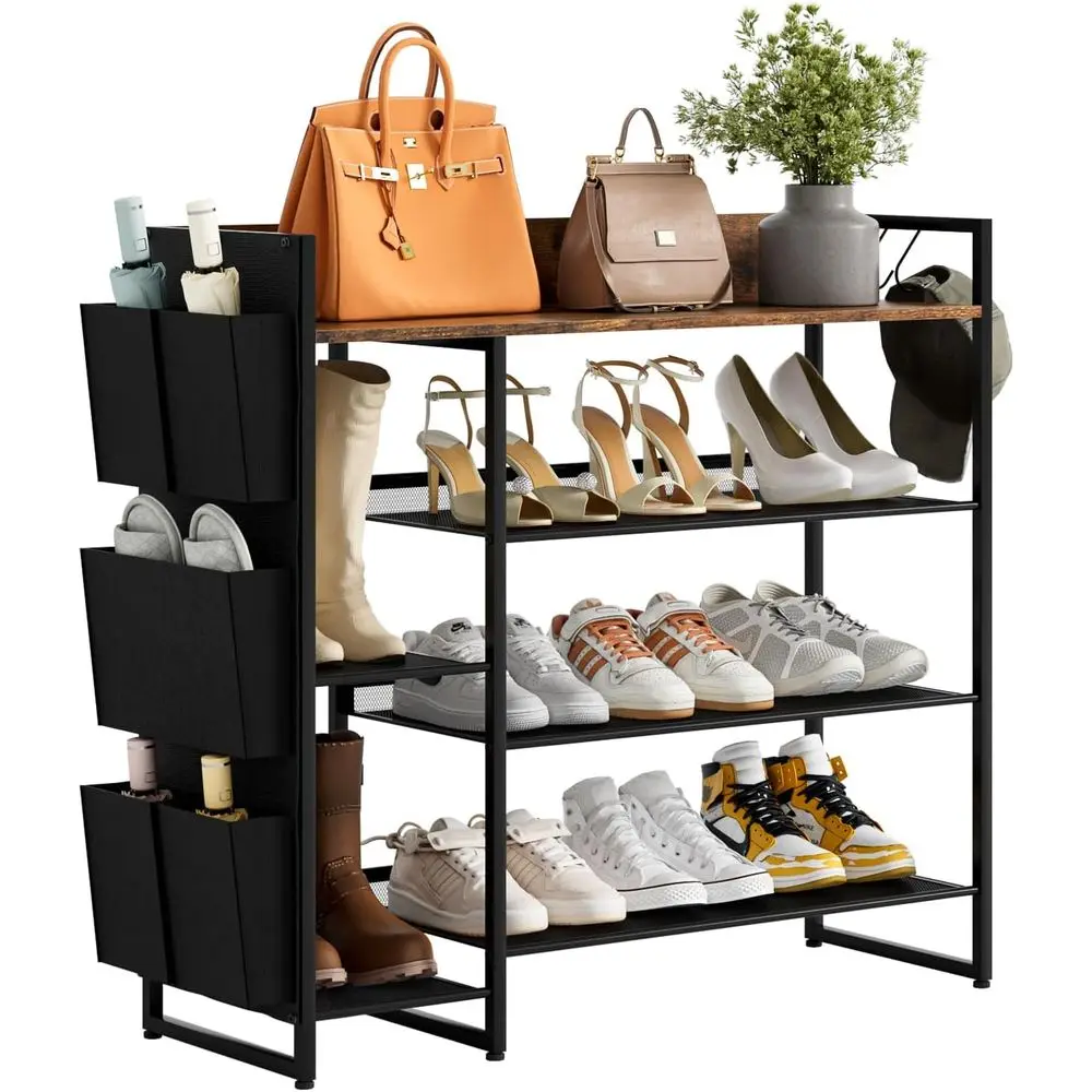 Brown 4-Tier Shoe S… - image