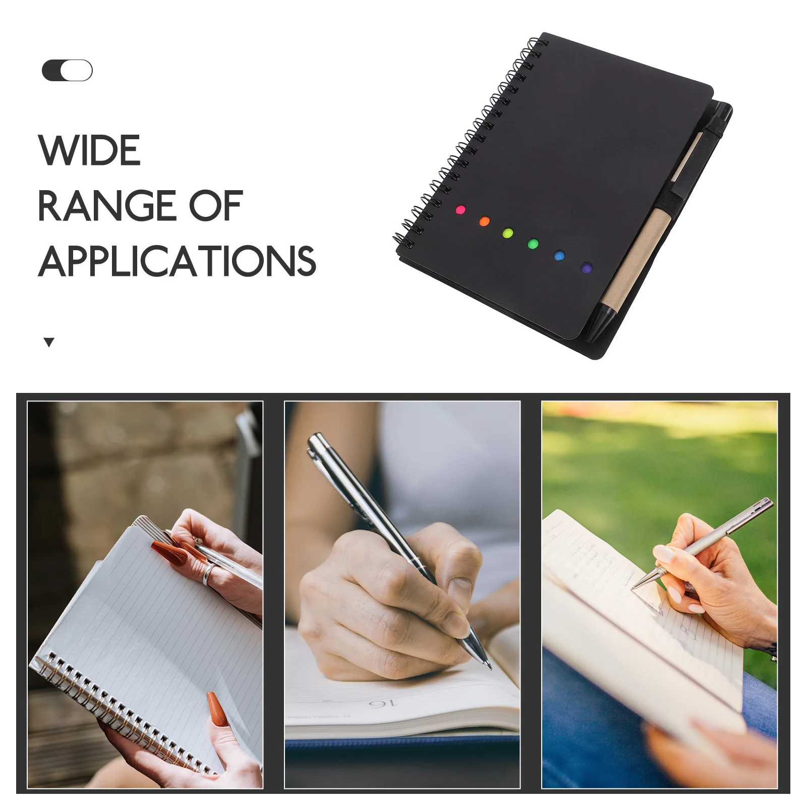 Spiral Notebook With Pen Holder Small Pocket Notepad Colored Index Tabs Lined Steno Pad For Students Travelers