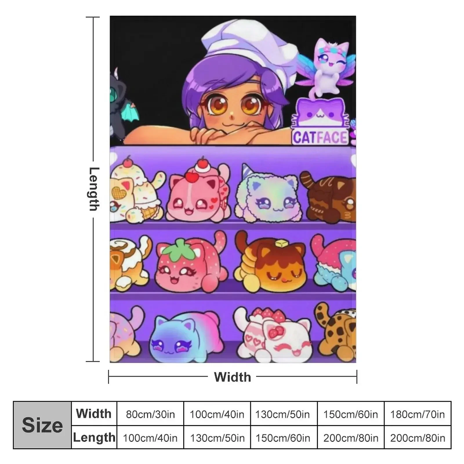 Aphmau Meow Plushies Anime Cats Throw Blanket Bed Thermals For Travel Blankets