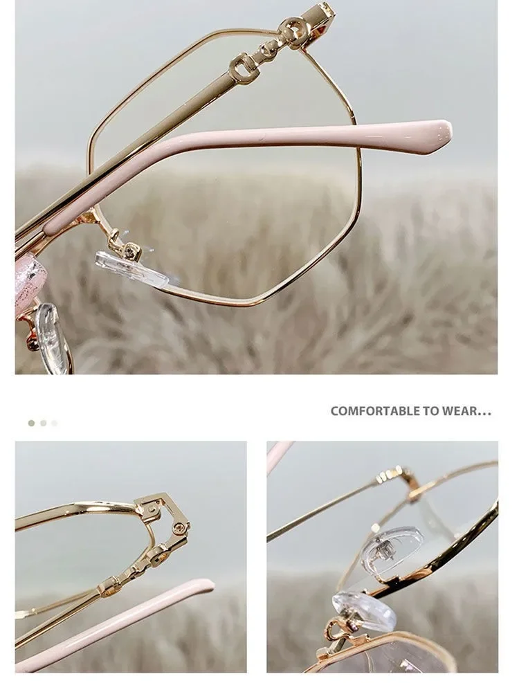 Luxury Anti-blue Light Myopia Glasses Trendy Women's Minus Diopter Eyewear Fashion Near Sighted Glasses Prescription Eyeglasses