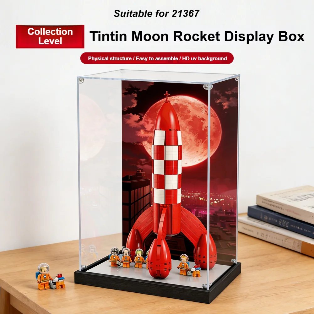 

Новый пылезащитный демонстрационный бокс 3 мм для LEGO Ideas 21367 Tintin Moon Rocket, витрина-органайзер для хранения (набор LEGO не входит в комплект)
