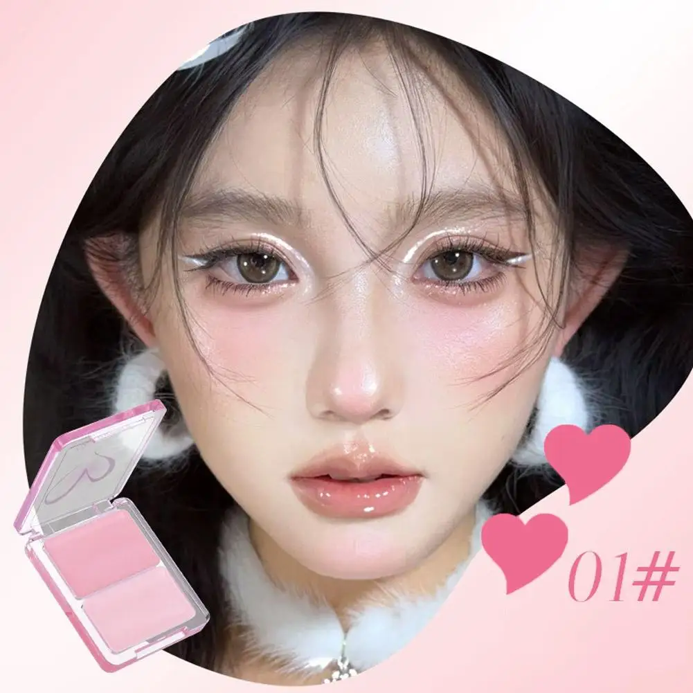 Water Gloss Blush Cream Peach Pink Blusher Plate Mirror Watery Moisturizing Lasting Natural Cheek Face Contouring Blush Makeup