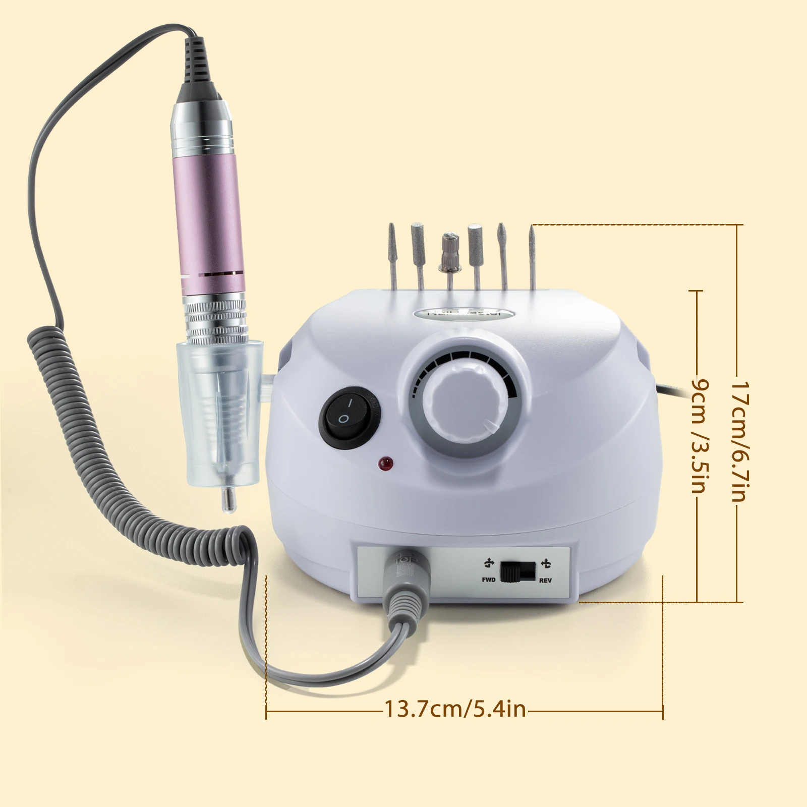 Professional Electric Nail Drill Kit for Acrylic & Gel Nails - 35000RPM Set for Shaping, Polishing & Buffing - Home & Salon Use